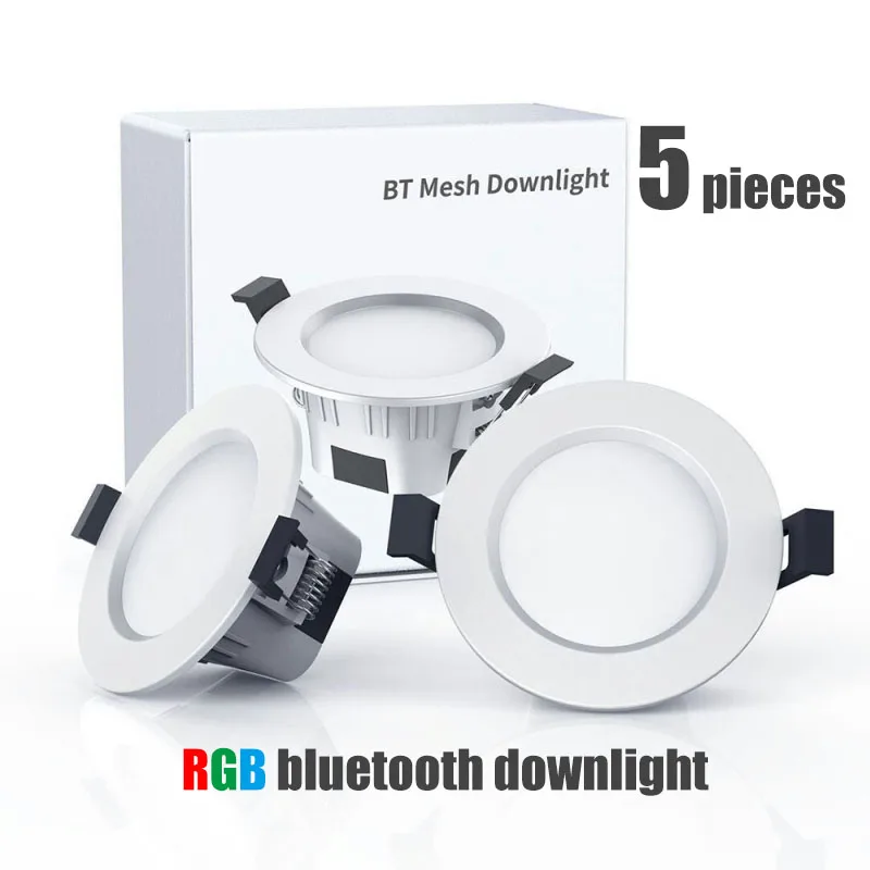 4 5 Вт умные светодиодные светильники BT сетчатые RGB разноцветная Светодиодная