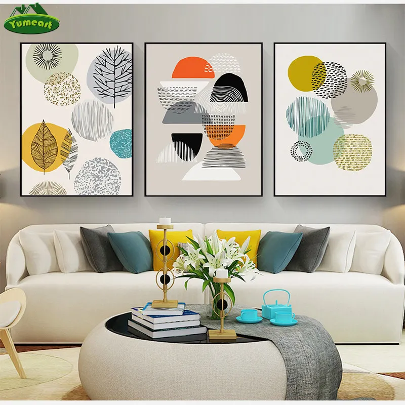 Абстрактная Геометрическая Картина на холсте скандинавские постеры и принты