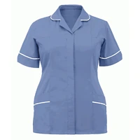lady nurse tunic healthcare carer hospitality uniform carer lapel protective clothing tops with pocket 6 colors scrubs women a20