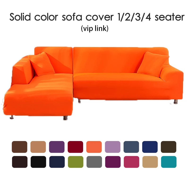 

Solid Color Stretch Sofa Cover for Living Room Elastic Slipcovers Couch Cover L Shape Armchair Cover Single/Two/Three/Four Seat