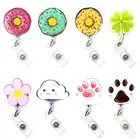 Модный акриловый бейдж с пончиками, выдвижной Бейдж с катушкой, для медсестер, врачей, студентов, для выставки удостоверений, бейдж, держатель, канцелярские товары