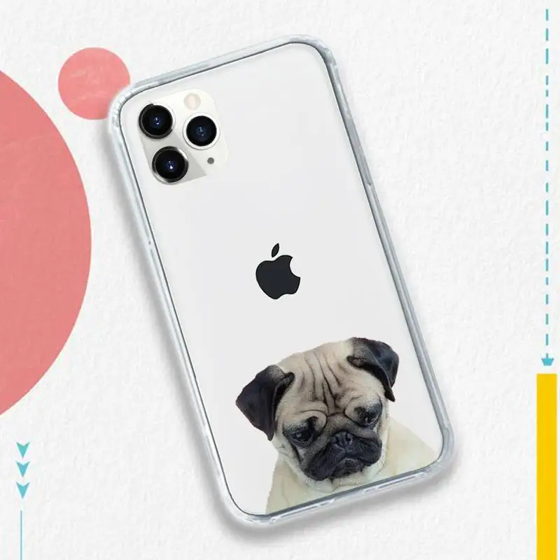 

Pug dog animal high quality Phone Case Transparent soft For iphone 5 5s 5c se 6 6s 7 8 11 12 plus mini x xs xr pro max