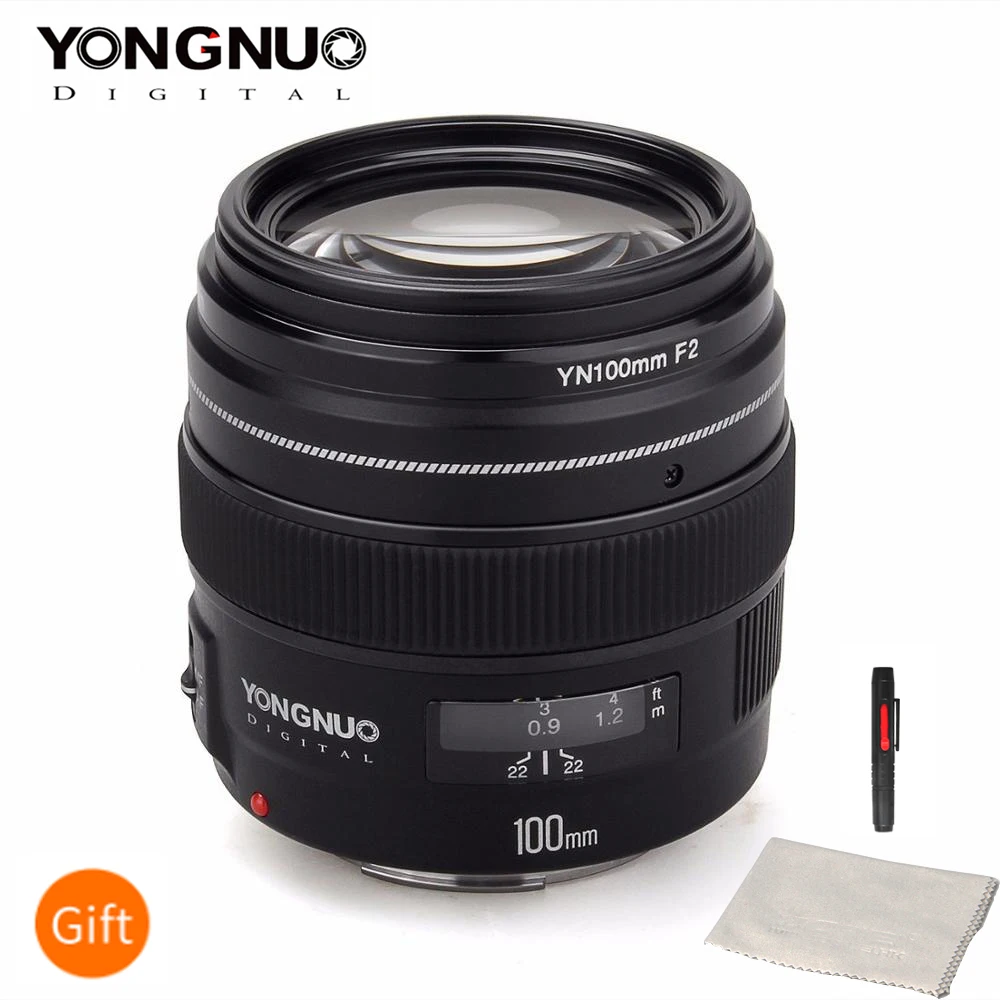 YONGNUO 100 мм yn100мм F2 Большая диафрагма Средний телеобъектив для Canon EF Mount 5D 5D IV 1300D T6 760D 1300D Nikon камера