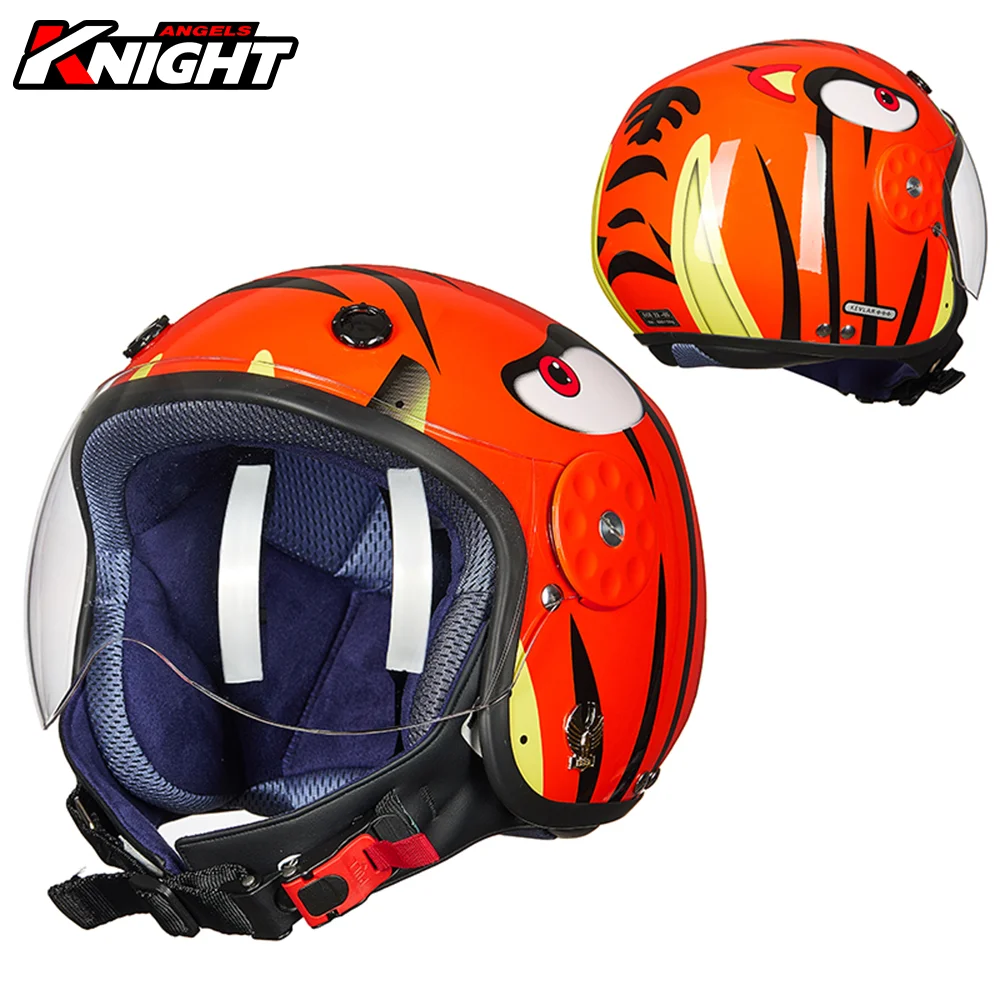 

Красный Детский мотоциклетный шлем, Зимний шлем для езды на мотоцикле, с открытым лицом, всесезонный