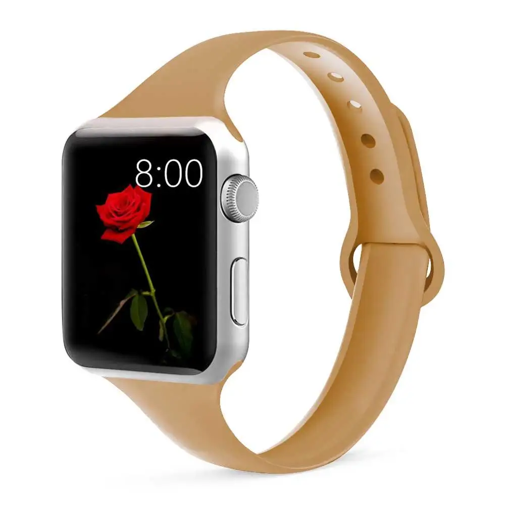 28 walnut Strap for Apple watch 4 band 44mm 40mm iWatch band 38mm 42mm Sports silicone bracelet Watchband for correa Apple watch 3/2/1 - Цвет ремешка: 28 walnut