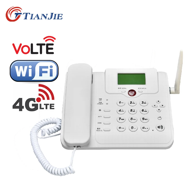 Tianjie W101l 4g Wifi Router Gsm Telephone Volte Landline Hot Spot Desk Fixed Phone With Sim Card Slot