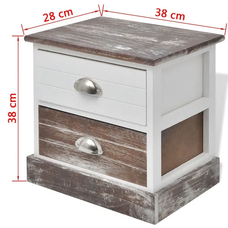 Bedside Cabinet Brown and White Tables |
