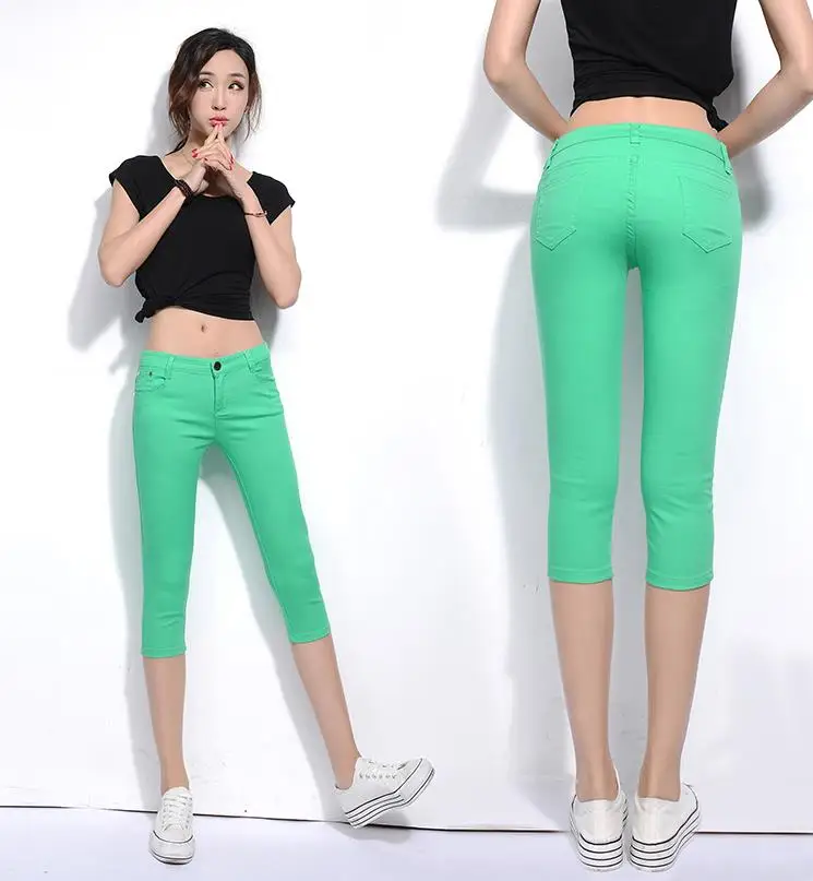 Лидер продаж! Модные эластичные джинсы женские повседневные брюки больших