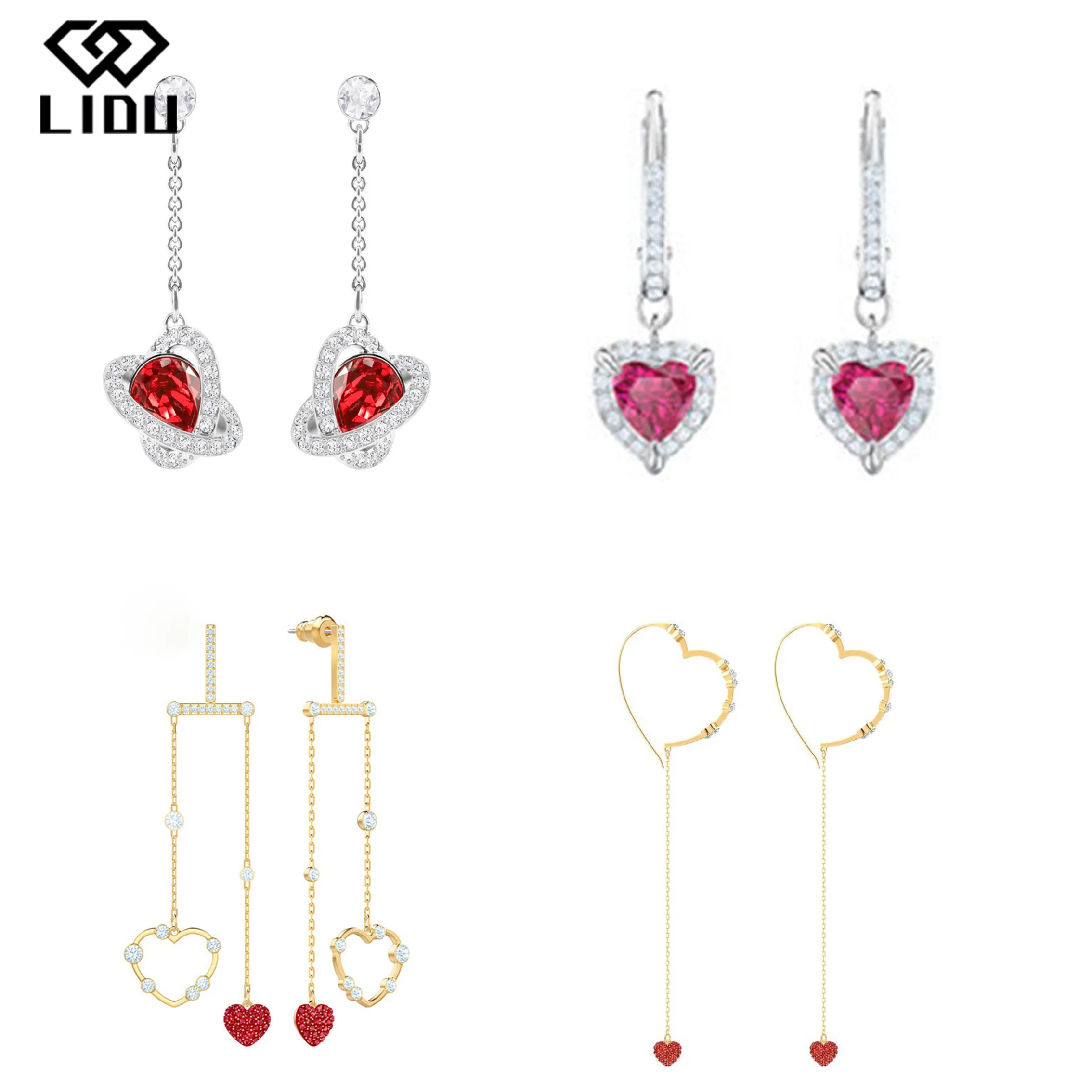 

LIDU High Quality Exquisite Fashion Heart Shaped Earrings Send Gifts To Friends Free Mail Manufacturers Wholesale
