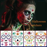 temporary tattoo sticker face sticker waterproof day of the dead cosplay accessories party night adult child facial decoration