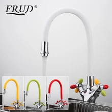 FRUD Kitchen Faucet Sink Mixer Tap Silica Gel Nose Kitchen Faucets Different Color Spout Kitchen Water Sink Mixer Tap