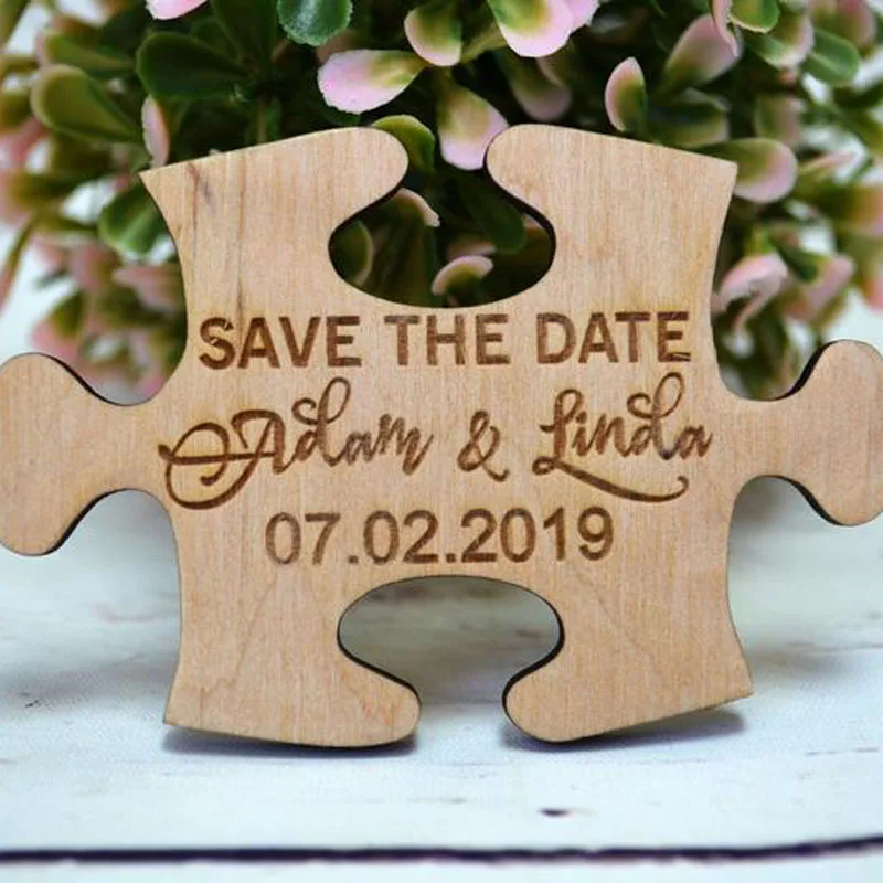 Деревянные магниты для сохранения даты деревенские Свадебные помолвки магнит на