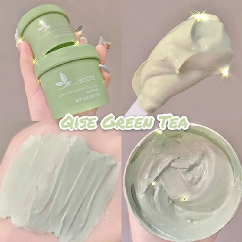 

100g Green Tea Mud Mask Moisturizing Repair Smear Face Mask Deep Cleaning Remove Blackhead Shrink Pores Skin Care TSLM1
