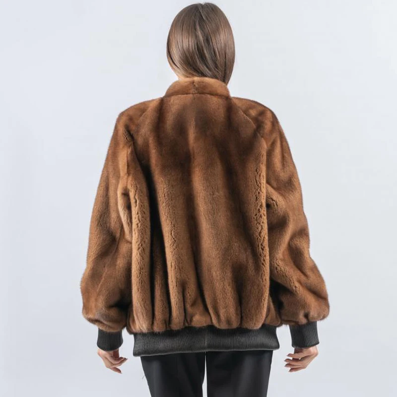 Женская Шуба из натурального меха норки зимняя верхняя одежда на молнии|Шубы и