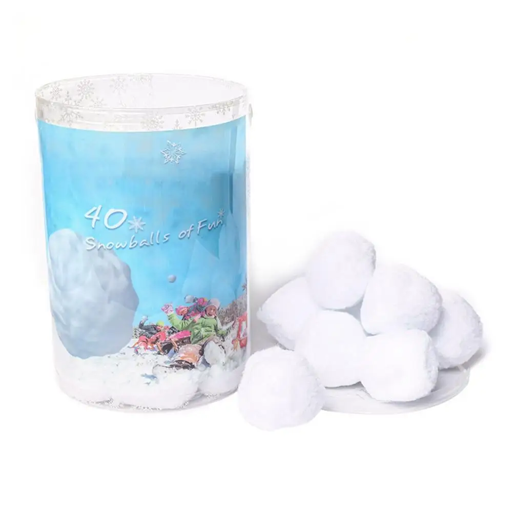 

40pcs Indoor Fake Snowballs 6.5cm/2.56Inch Snow Toy Balls For Kids Adults Snow Fight Artificial Snowball Realistic White Plush S