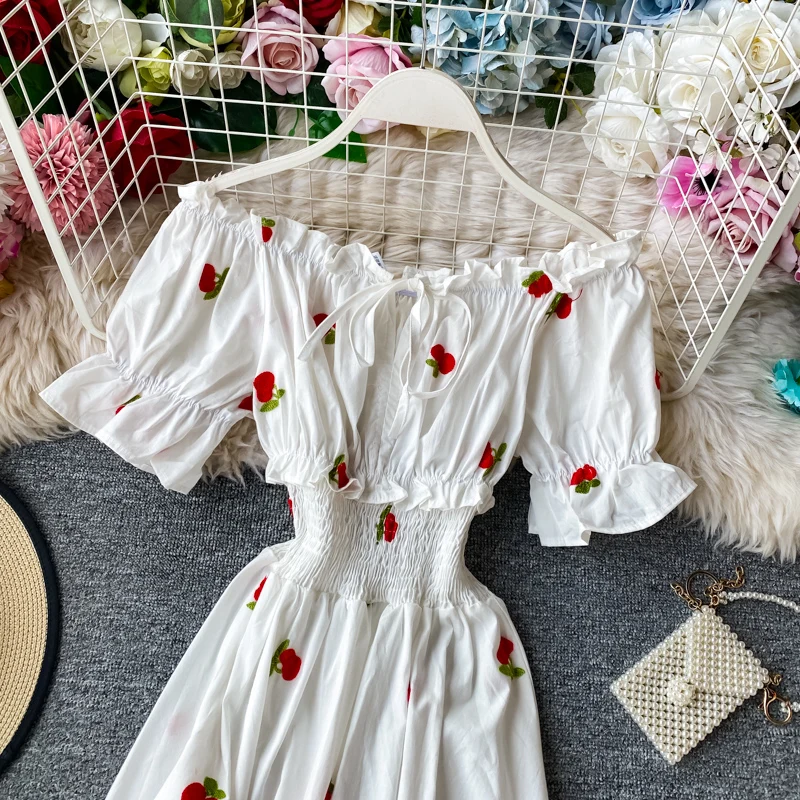 Женское платье с открытыми плечами SINGRAIN корейское романтическое вечернее миди