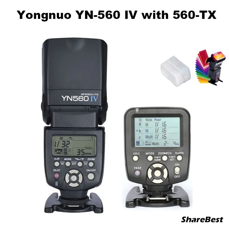 

YongNuo YN-560 IV Flash Speedlite with YN560-TX Wirelss Transmitter for Nikon D90 D800 D810 D700 D610 D7000 D7100 D5200 Camera