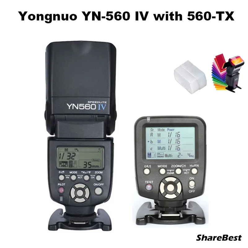 Вспышка YongNuo YN 560 IV с беспроводным передатчиком для камеры Nikon D90 D800 D810 D700 D610 D7000 D7100