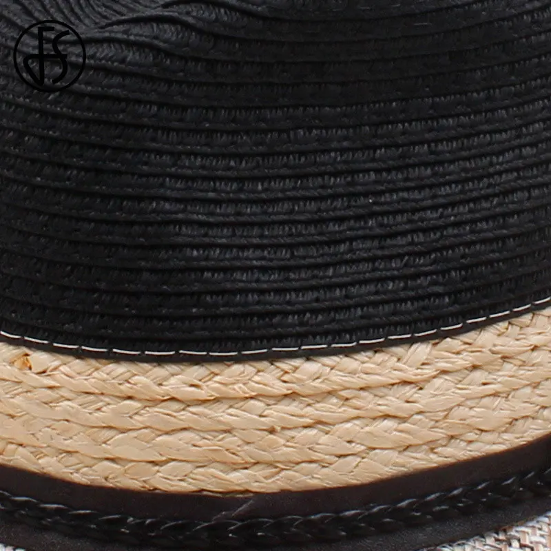 Женская летняя Соломенная Панама FS Jazz коричневые шляпы с широкими полями пляжная