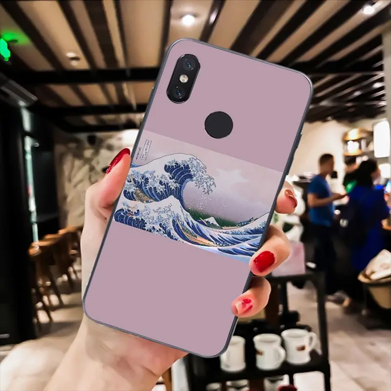 Классический чехол для телефона MaiYaCa Wave Art Japanese Green Illust Xiaomi mi5 6 A1 A2 Lite Mi9 9SE mi8lite F1 Mix2 2S