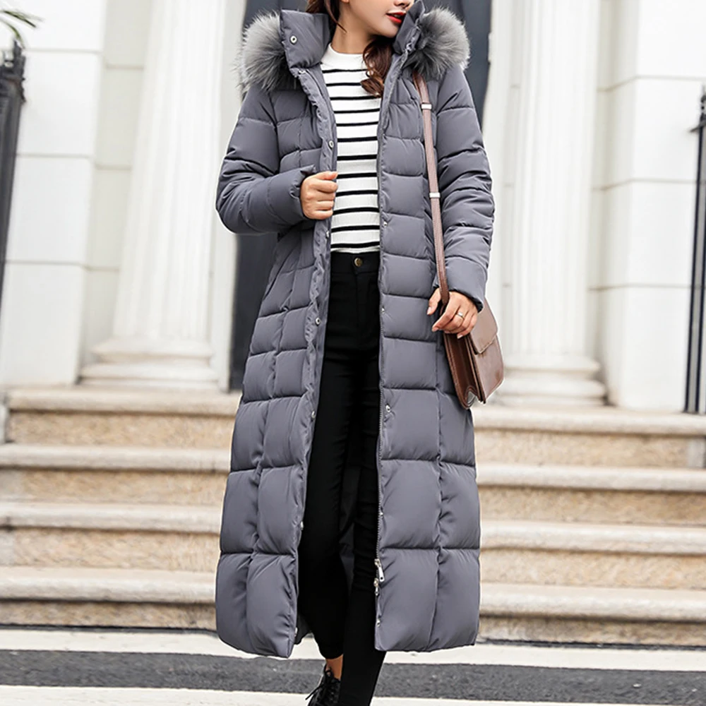 

Новинка 2021, стильное Трендовое пальто, женская зимняя куртка с хлопковой подкладкой, теплое длинное пальто-пуховик, женские длинные пальто, ...