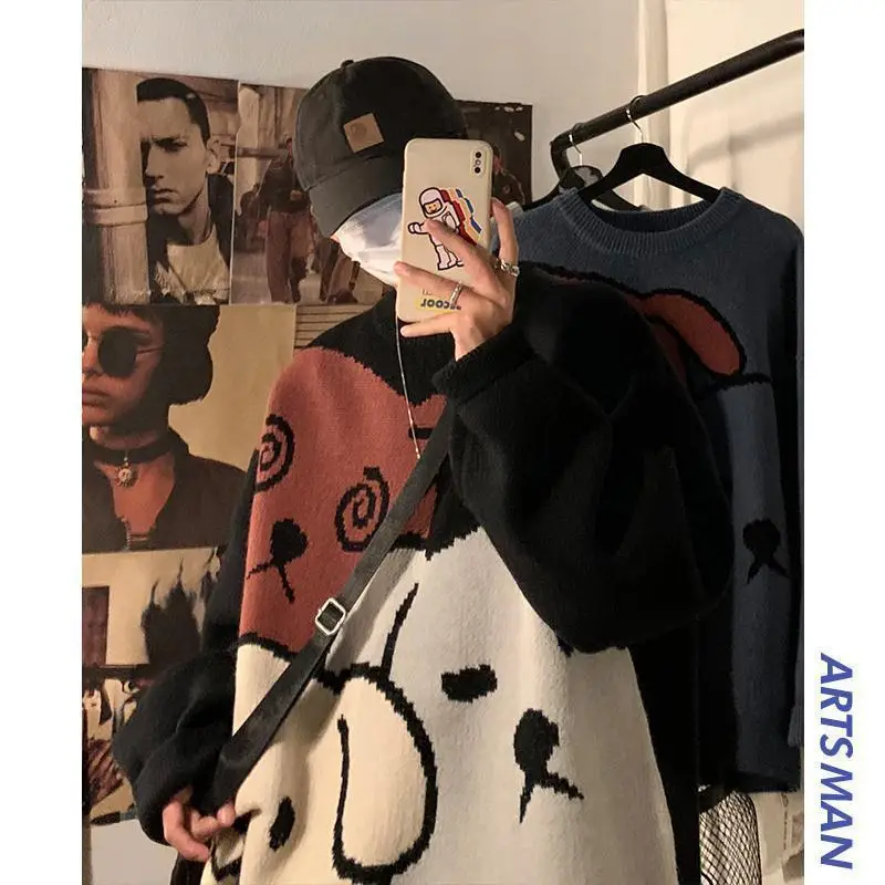 

Sweater men's winter relaxed lazy wind ins trendy port style thickened T-shirt 2020 NEW
