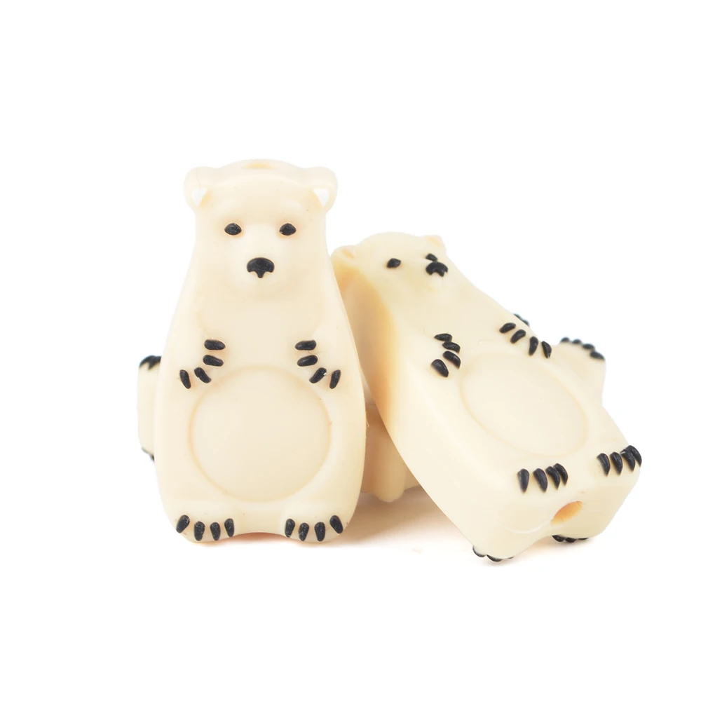 LOFCA 5 шт. силиконовые бусины Мини-полярный медведь из пищевого силикона для