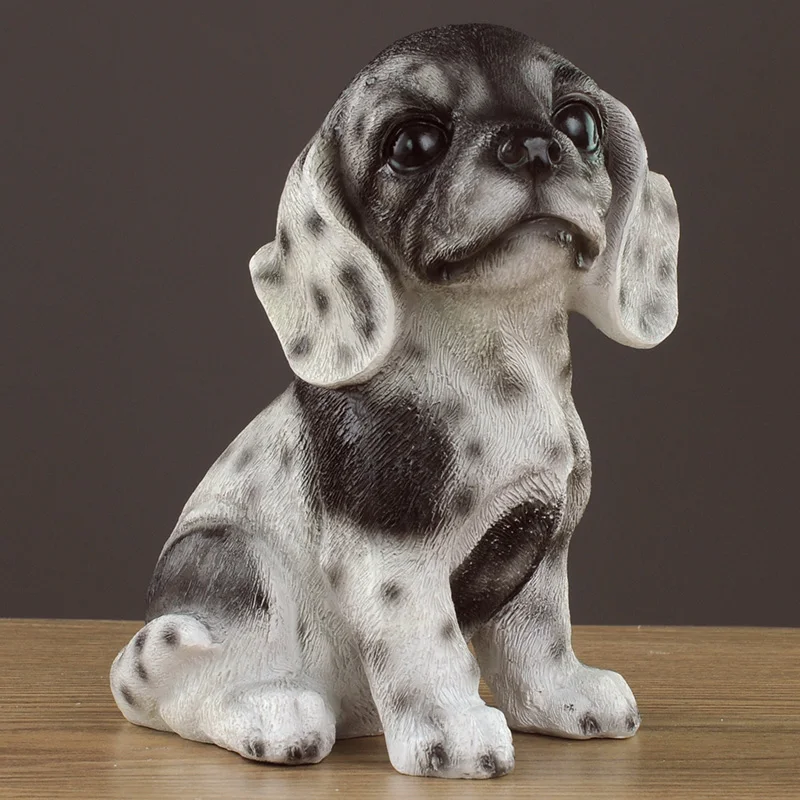 

WU CHEN LONG Lucky Dog Art Sculpture Money-Box Creative Piggy Bank Figurine Animal Statue Resin Craft Home Decoration Gift R5058