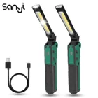 Магнитный рабочий свет фонарик для кемпинга, водонепроницаемый фонарь со встроенной зарядкой аккумулятора, COB Светодиодный фонарь с крючком для ремонта автомобиля