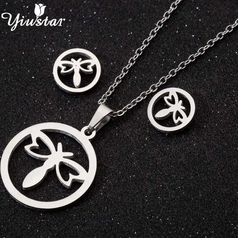 62s Yiustar Романтический Микки маленькие Сережки для женщин, девушек, детей мультфильм подвеска мышь Ожерелье Ювелирные наборы повседневное животное Bijoux - Окраска металла: 62s