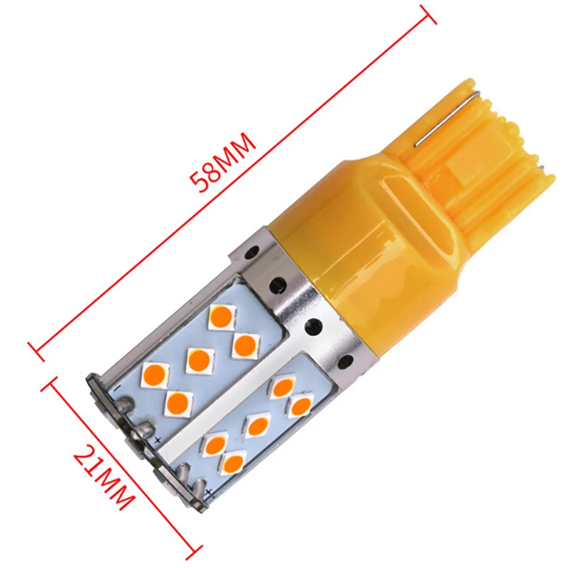 

1Pc T20 7440 LED 35W Bulb Yellow 3030 35SMD Error Free Turn Signal Stop Tail Lights