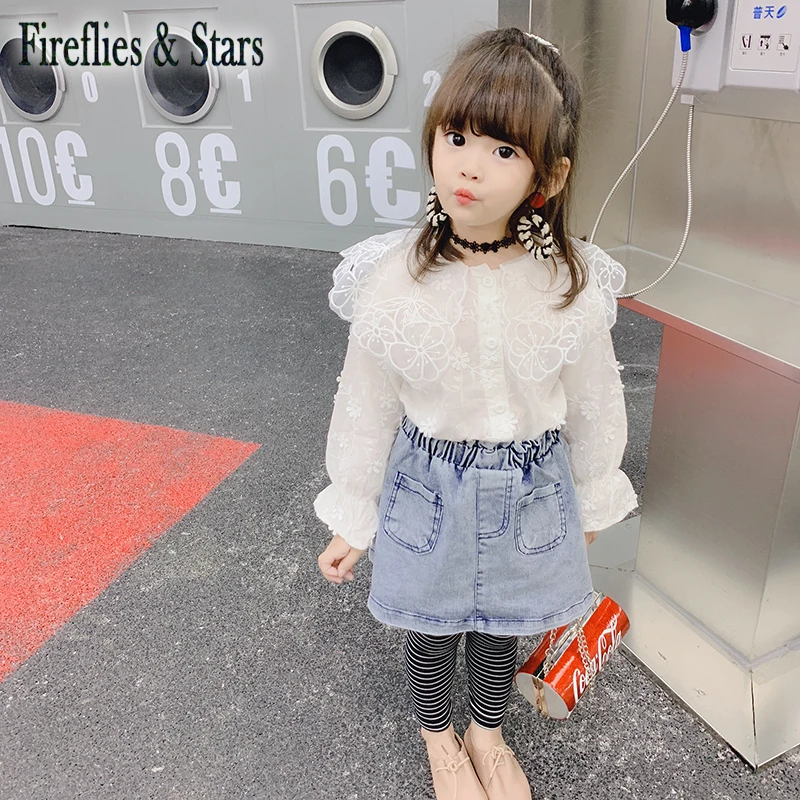 Блузка для девочек на весну и осень Детская рубашка детские топы детская одежда