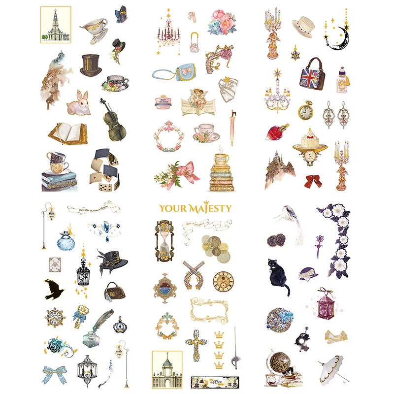 Золотые штампы для скрапбукинга наклейки дневные календарные с пулями 6 ⑤ упак.