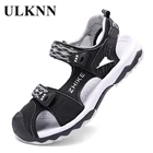 Детские сандалии ULKNN 2021, Детская летняя весенняя обувь, повседневные спортивные сандалии, однотонная нескользящая обувь на плоской подошве с круглым носком и мягкой подошвой