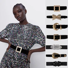 11 2019 Newness ZA Модные металлические кожаные ремни женские