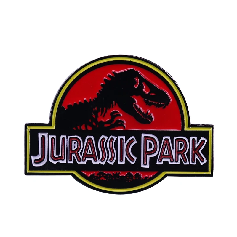 Classic Jurassic Park theme badge great sci-fic movie fans flair addition