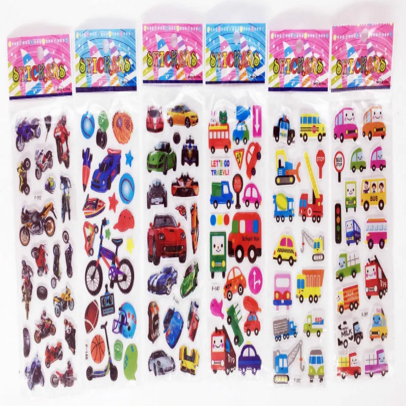 Наклейки Детские 6 листов стикеры с автомобилем для обучения учителю аниме