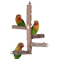 bird perch natural wooden branch stand toy bird cage can accommodate 3 or 4 small and medium sized parrots l