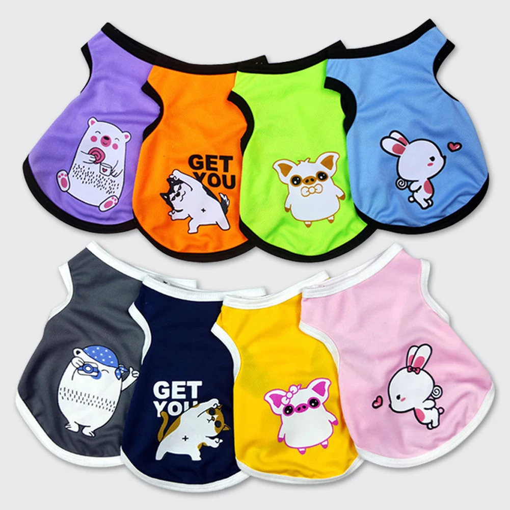 Мода весна и лето Собака жилет одежда с изображением мультяшного кролика для