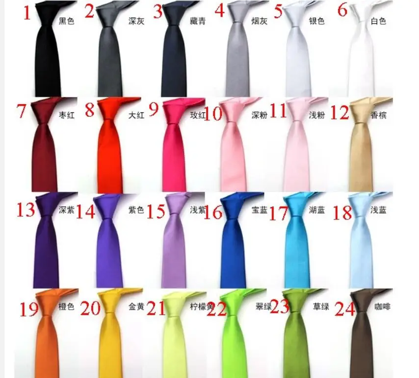 200 шт. модный тонкий галстук со стрелками для отдыха однотонный Атласный Галстук 5