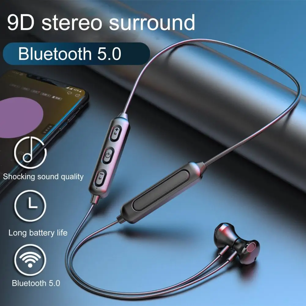 

BT95 Wireless Bluetooth 5.0 Earphone Neckband Magnetic Headphones with Mic Sports 9D Sound Music Headset IPX5 Waterproof Earbuds