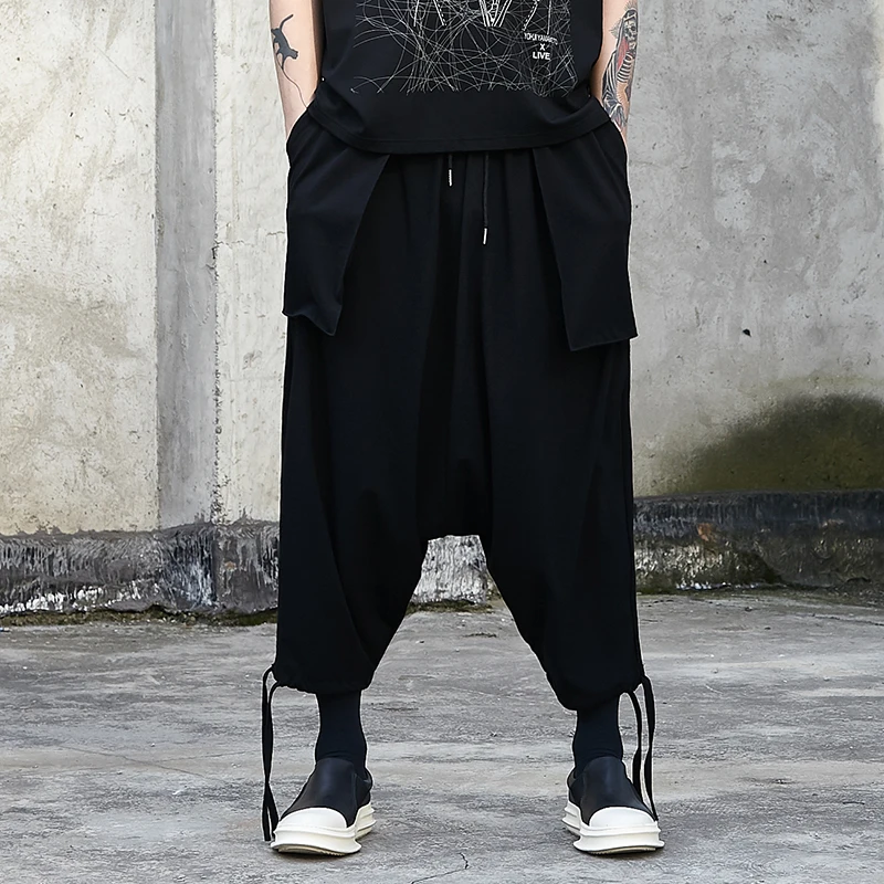 

Men's Nine Point Casual Pants Fashion Trend Abstinence Men's Pants Loose Popular Late Autumn Wide Leg Straight Pants