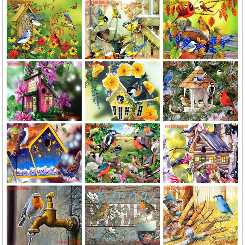 

brid and flower 5d diamond painting full square diy diamond embroidery full set animal 5d diamond art kit rhinestone pictures