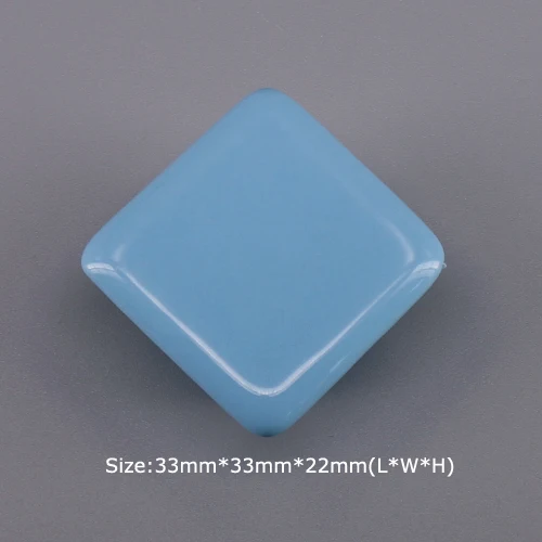 Blue Square Knob 1x красочный квадратный/Сердце комод Ящик с ручками тянет керамический шкаф дверная ручка детская мебель оборудование - Цвет: Blue Square Knob