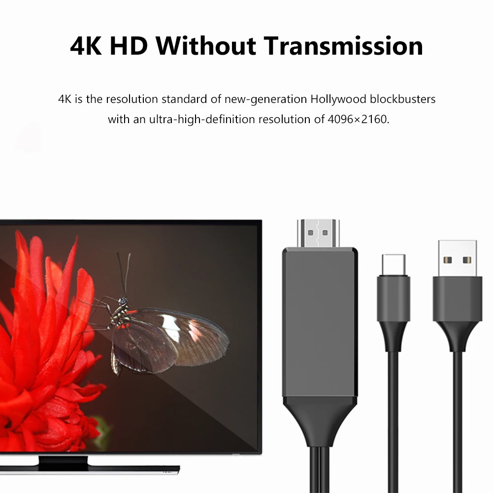 Кабель-переходник с USB + type-C на 4K 60 Гц HDMI HD TV | Электроника