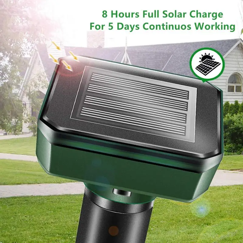 2 Pcs Outdoor Solar Powered Ultrasonic Sonic Mouse Mole Pest Rodent Repeller Repellent Yard LED Light Lamp Garden Tools | Дом и сад