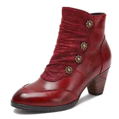 Женские ботинки из натуральной кожи Johnature, ботинки ручной работы на платформе с круглым носком в стиле ретро, обувь в стиле пэчворк, для зимы, 2024