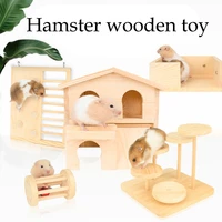 hamster wooden house toy supplies seesaw swing platform wooden house my neighbor totoro slide springboard