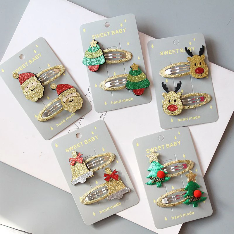 

Christmas gift hairpin set children hair accessories holiday gift princess Christmas hairpin girl hair accessories side clip