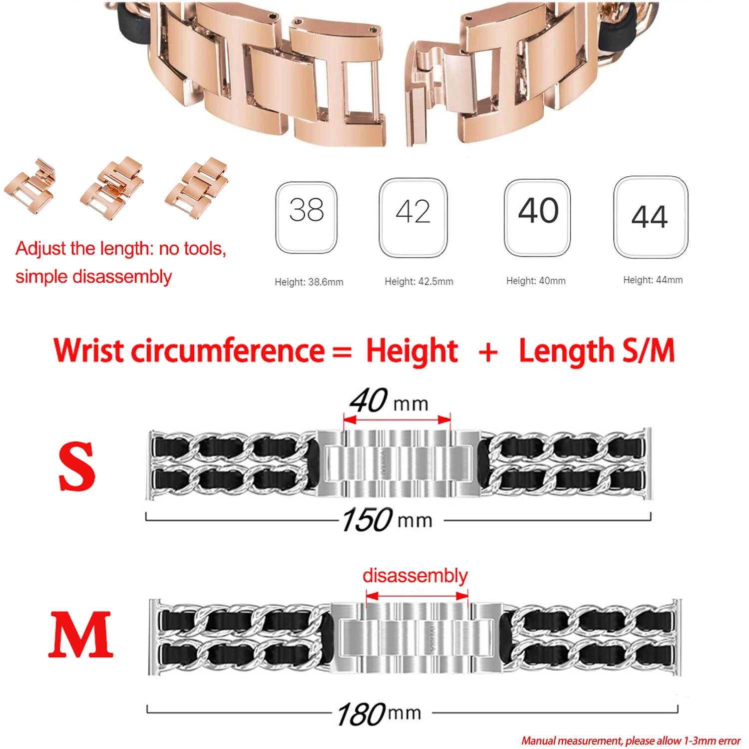 Watchband for Apple Watch 6 Band 44mm 42mm Bracelet Watch for Iwatch Series 3 4 5 Band 40mm 38mm Stainless Steel Luxury Fashion